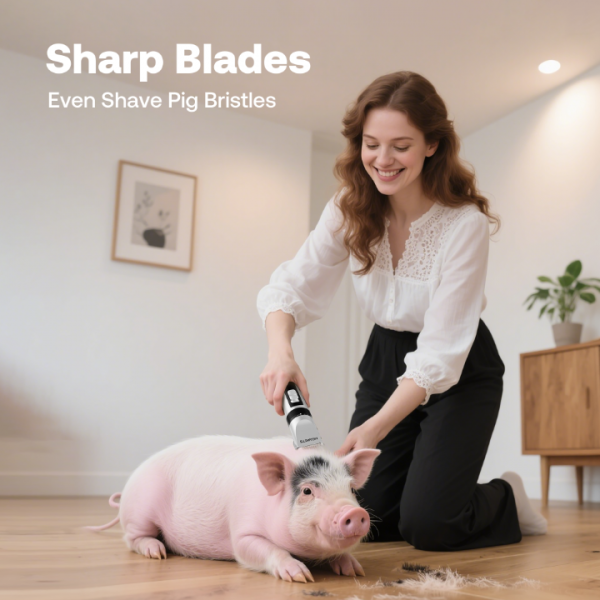 HEAPETS Dog Hair Clippers for Grooming Kit and Dog Paw Trimmer Nail Grinder for Grooming, Low Noise Rechargeable Cordless, Shaver Grooming Supplies for Pet Cats Dogs (White, White)